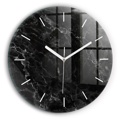 Reloj redondo pared Mármol oscuro
