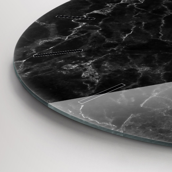 Reloj redondo pared Mármol oscuro