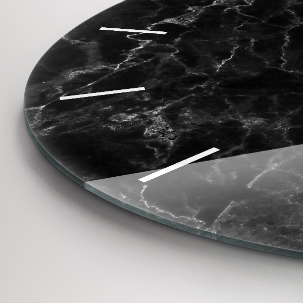 Reloj redondo pared Mármol oscuro