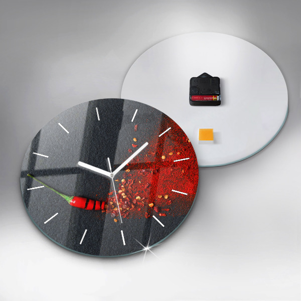 Reloj de pared redondo Pimiento rojo picante
