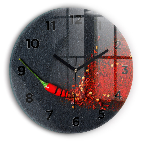 Reloj de pared redondo Pimiento rojo picante