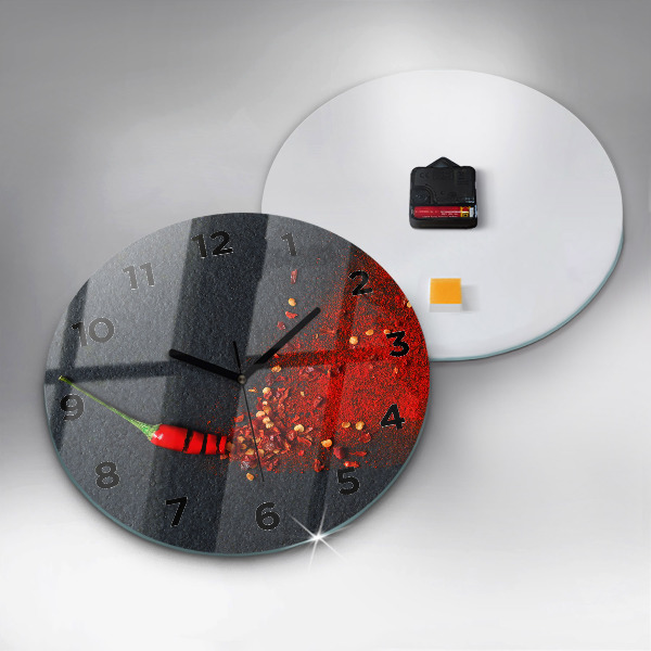 Reloj de pared redondo Pimiento rojo picante