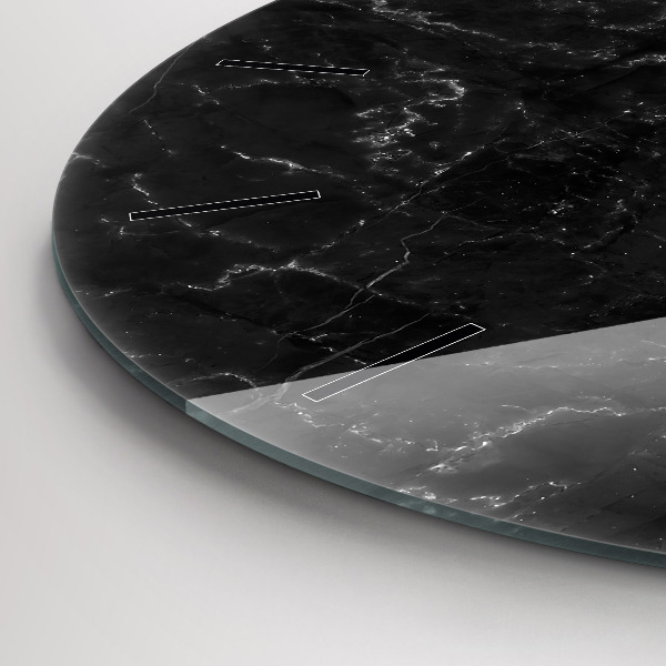 Reloj de pared redondo Mármol negro