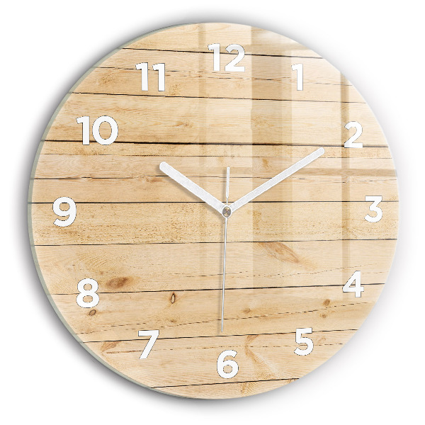 Reloj de cristal redondo Tablas de madera