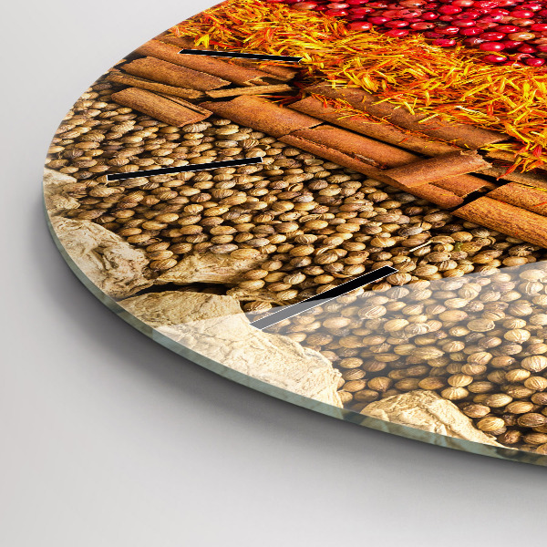 Reloj redondo pared Filas de especias