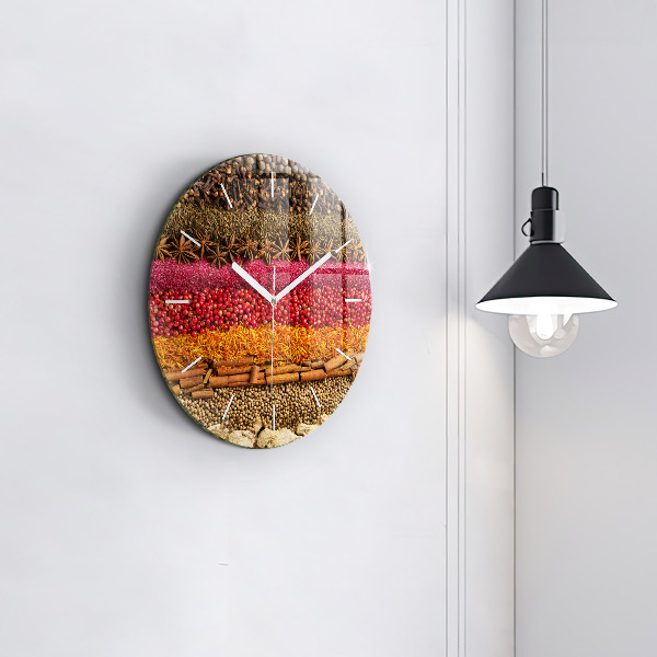 Reloj redondo pared Filas de especias