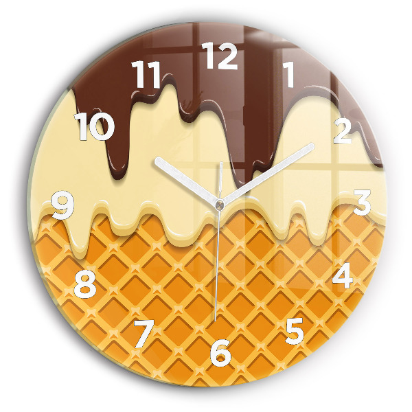 Reloj de cristal redondo Barquillo y helado