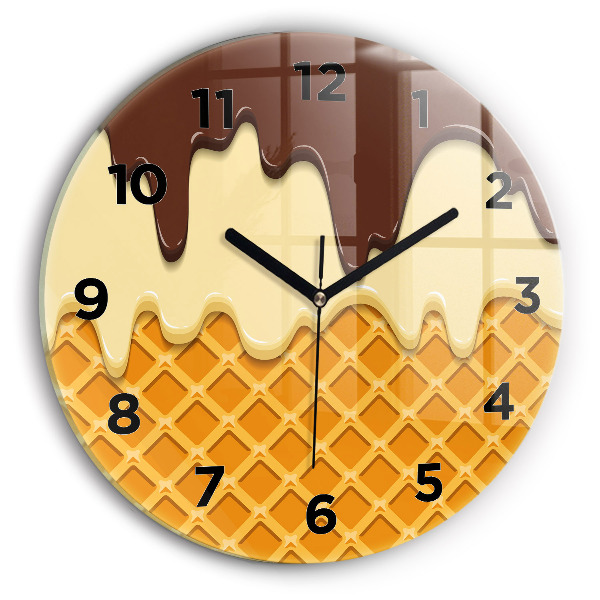 Reloj de cristal redondo Barquillo y helado