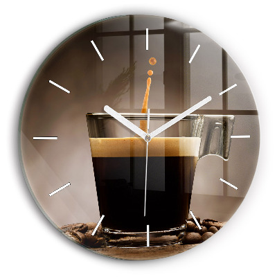 Reloj de cristal redondo Taza de café
