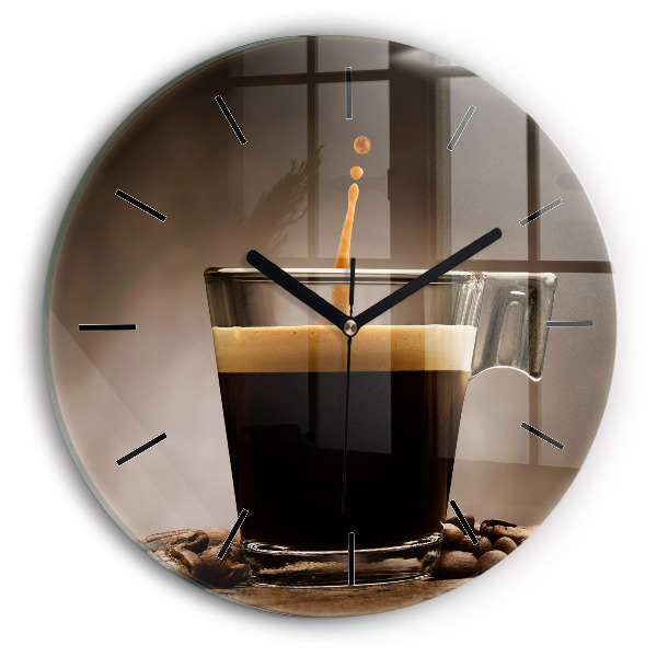 Reloj de cristal redondo Taza de café