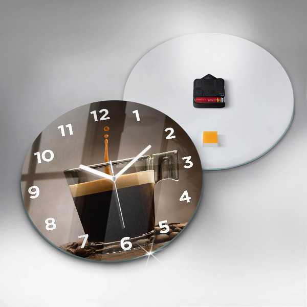 Reloj de cristal redondo Taza de café