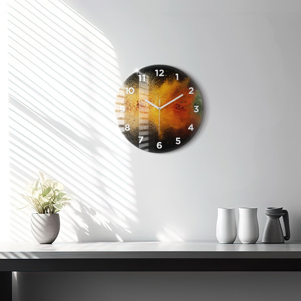 Reloj de cristal redondo Especias esparcidas