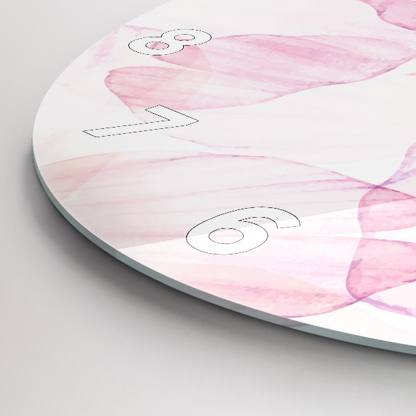 Reloj de cristal redondo Pétalos de acuarela