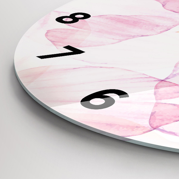 Reloj de cristal redondo Pétalos de acuarela