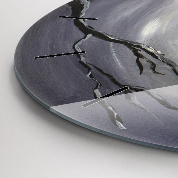 Reloj de cristal redondo Cuervo a la luz de la luna