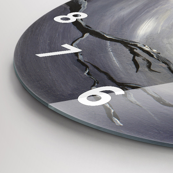 Reloj de cristal redondo Cuervo a la luz de la luna