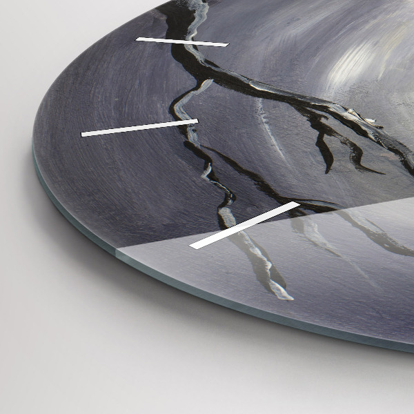 Reloj de cristal redondo Cuervo a la luz de la luna