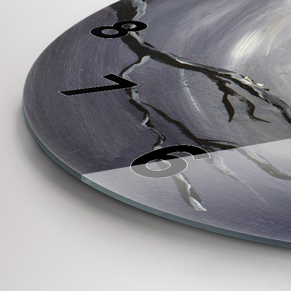 Reloj de cristal redondo Cuervo a la luz de la luna