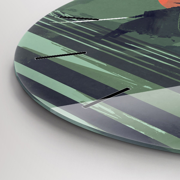 Reloj de cristal redondo Samurai en el bosque