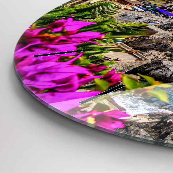 Reloj de pared redondo Costa de Cinque Terre