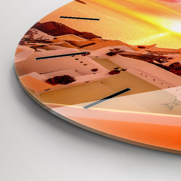 Reloj redondo pared Antiguo molino de viento en Santorini