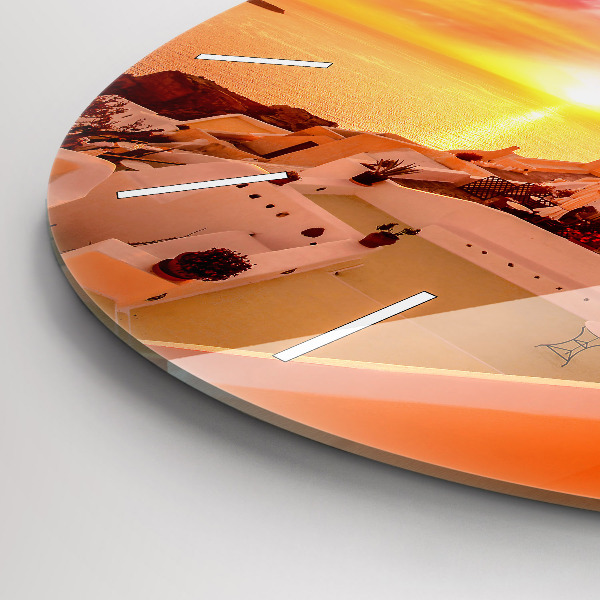 Reloj redondo pared Antiguo molino de viento en Santorini