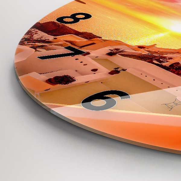 Reloj redondo pared Antiguo molino de viento en Santorini