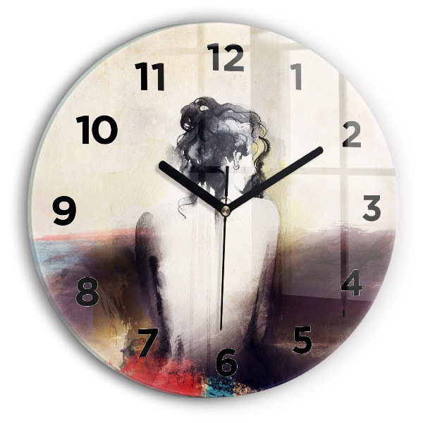 Reloj de pared redondo Retrato abstracto de una mujer