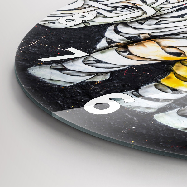 Reloj de cristal redondo Rinoceronte abstracto