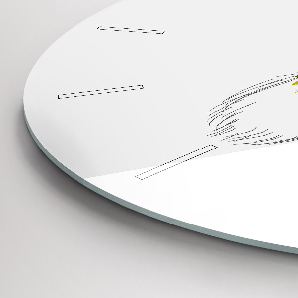 Reloj de pared redondo Cabeza de ciervo coloreada