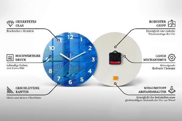 Reloj de cristal redondo Composición de flores