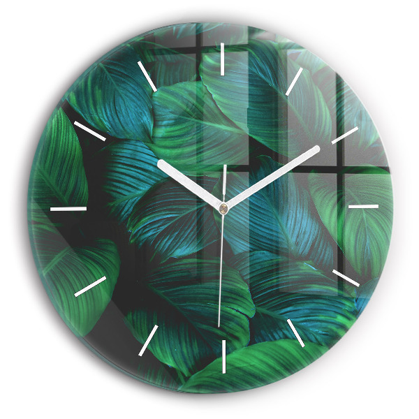 Reloj redondo pared Hojas de la naturaleza