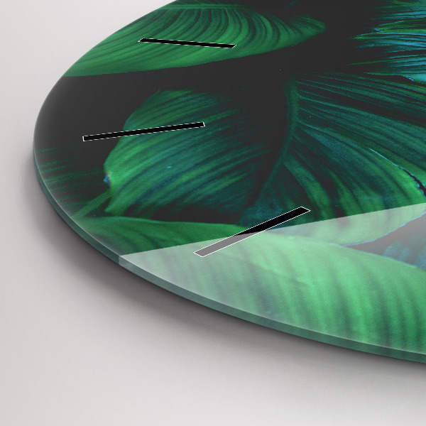 Reloj redondo pared Hojas de la naturaleza