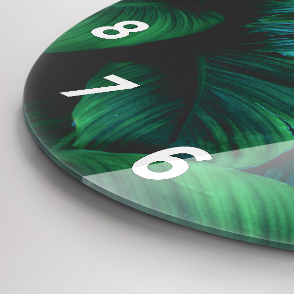 Reloj redondo pared Hojas de la naturaleza