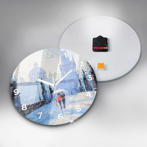 Reloj de cristal redondo Arte al óleo