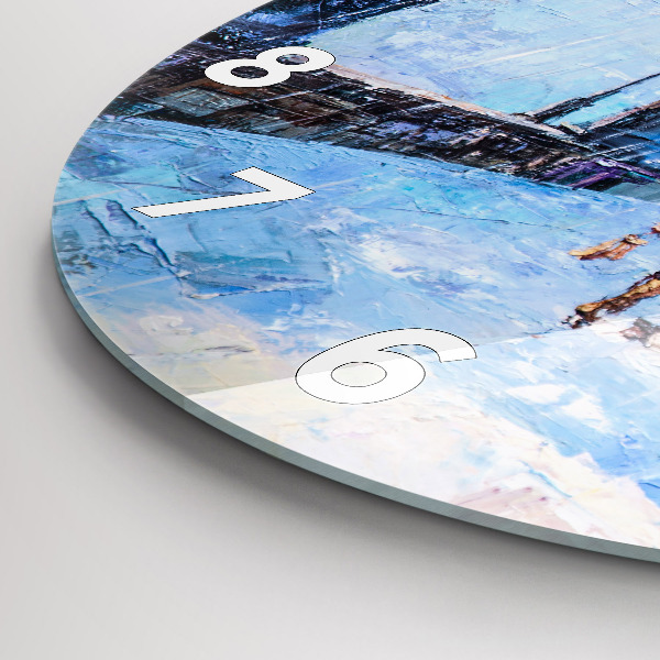 Reloj de cristal redondo Arte al óleo