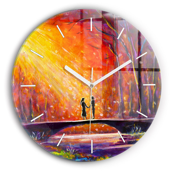 Reloj de pared redondo Pareja en el bosque