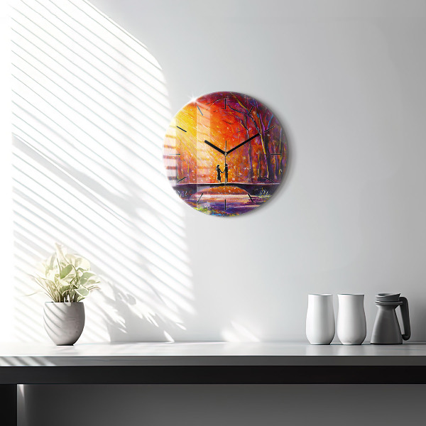 Reloj de pared redondo Pareja en el bosque