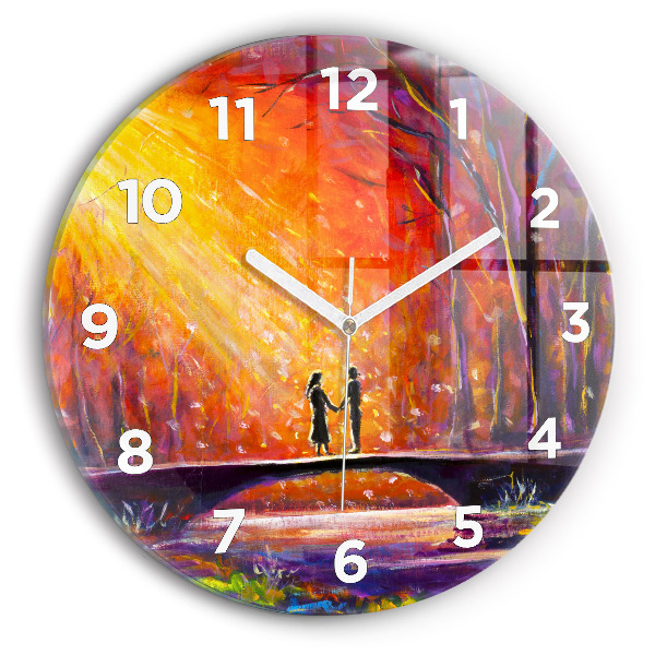 Reloj de pared redondo Pareja en el bosque