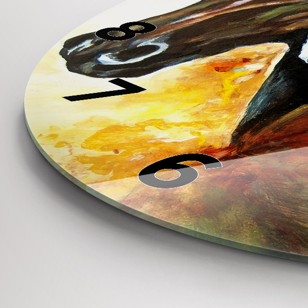 Reloj de pared redondo Dos caballos pintados