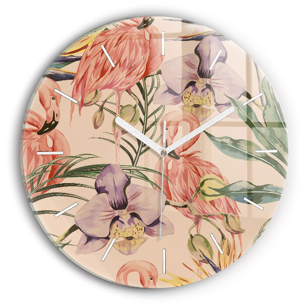 Reloj redondo pared Hojas de palmera tropical