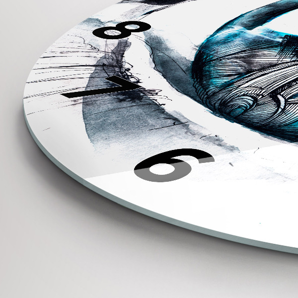 Reloj de pared redondo Ilustración de un lobo