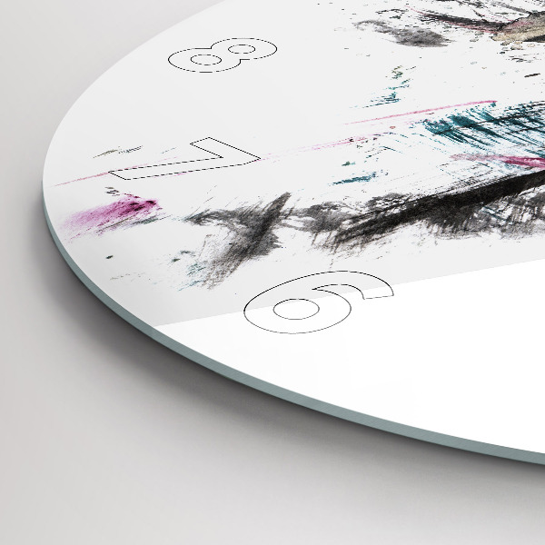 Reloj de pared redondo Perfil de un lobo pintado