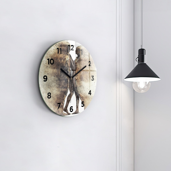 Reloj de pared redondo Abstracción gente arena