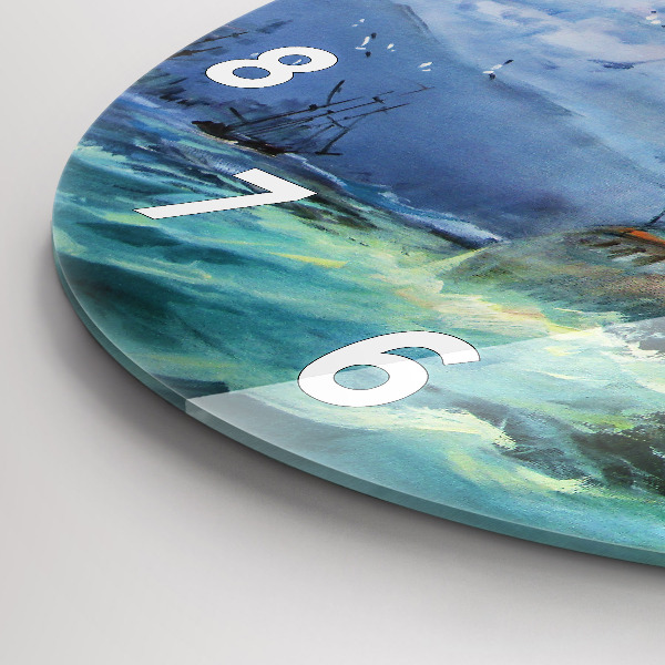 Reloj de pared redondo Barco en el agua