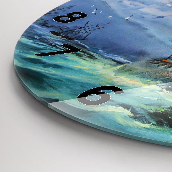 Reloj de pared redondo Barco en el agua