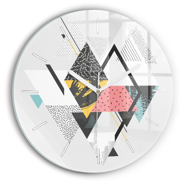 Reloj de cristal redondo Patrón geométrico