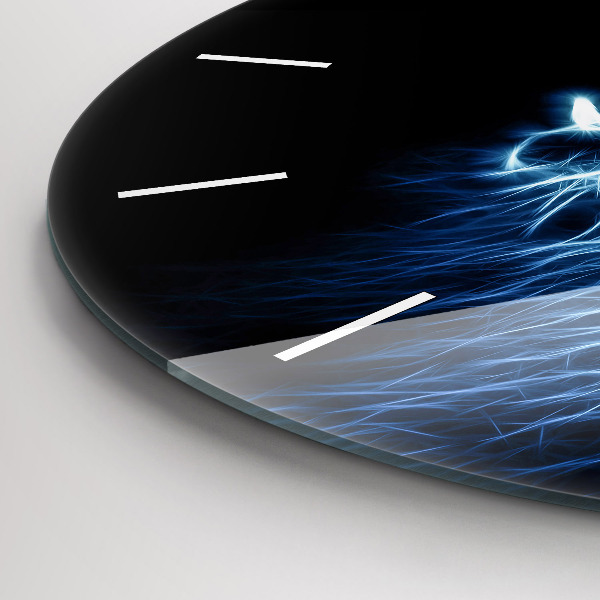 Reloj de cristal redondo Lenguaje corporal del león salvaje