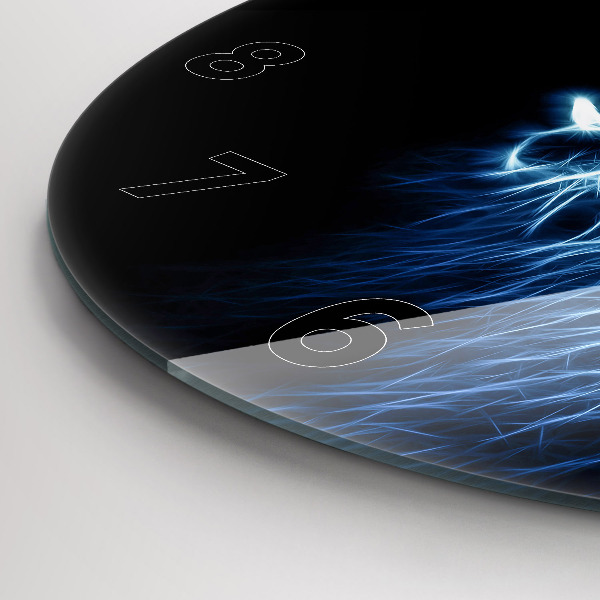 Reloj de cristal redondo Lenguaje corporal del león salvaje