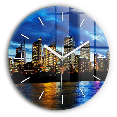 Reloj de pared redondo Sydney al atardecer